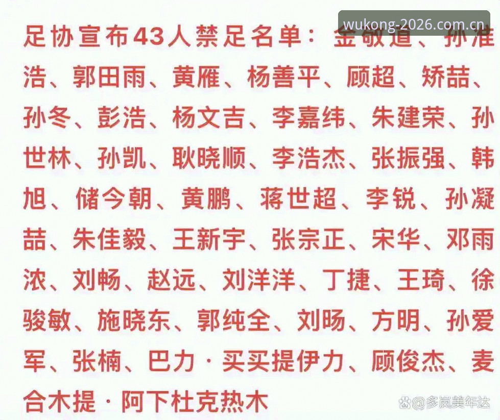 中国足协第三批禁足名单全面解析：17人终身禁足背后的行业震荡与深度反思